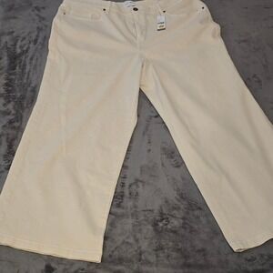 Lane Bryant Mid-Rise Signature Fit Wide Leg Pants Size 20 NWT Cream Professional